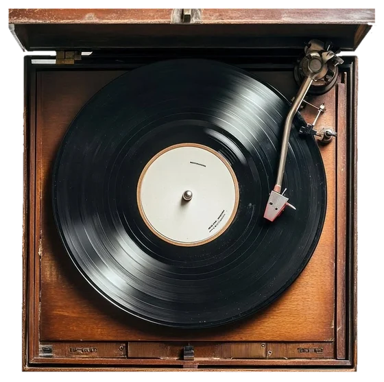A vintage record player seen from above, part of the Wiggly voice diary